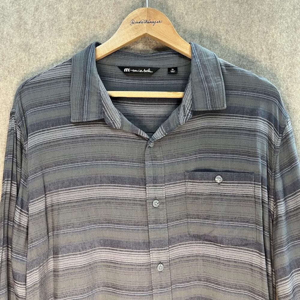 Travis Mathew Striped Button Long Sleeve‎ Shirt Size XLarge - Picture 5 of 7